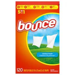 Bounce Fabric Softener Sheets, Outdoor Fresh Scent, 120 Count