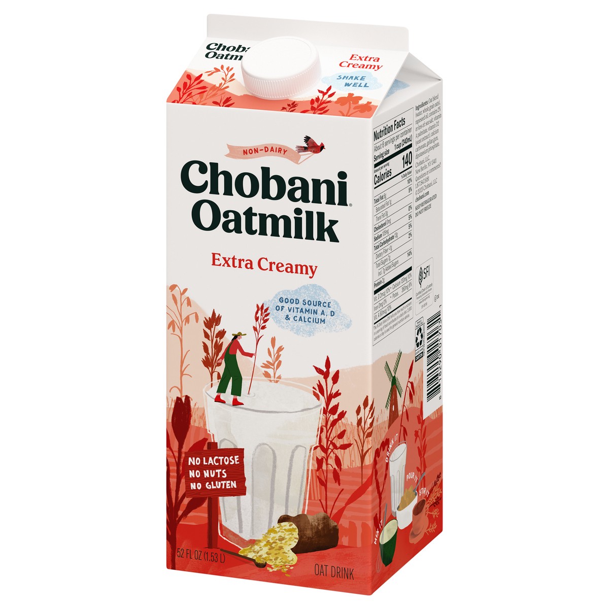slide 3 of 13, Chobani Extra Creamy Plant-Based Oatmilk - 52 fl oz, 52 fl oz