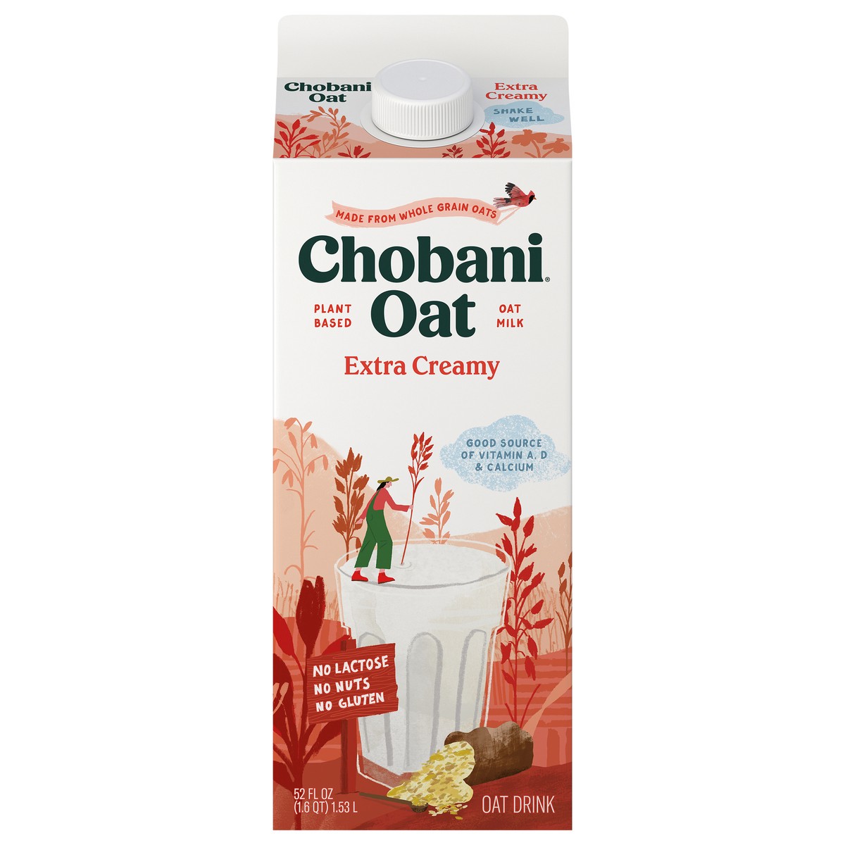 slide 1 of 1, Chobani Extra Creamy Plain Oat Drink, 52 fl oz