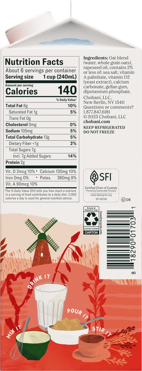 slide 9 of 13, Chobani Extra Creamy Plant-Based Oatmilk - 52 fl oz, 52 fl oz