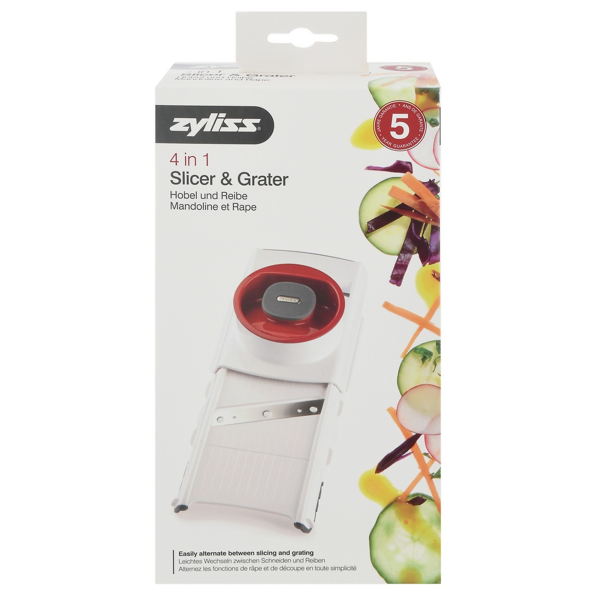 slide 1 of 12, Zyliss 4-in-1 Slicer and Grater, 4 in