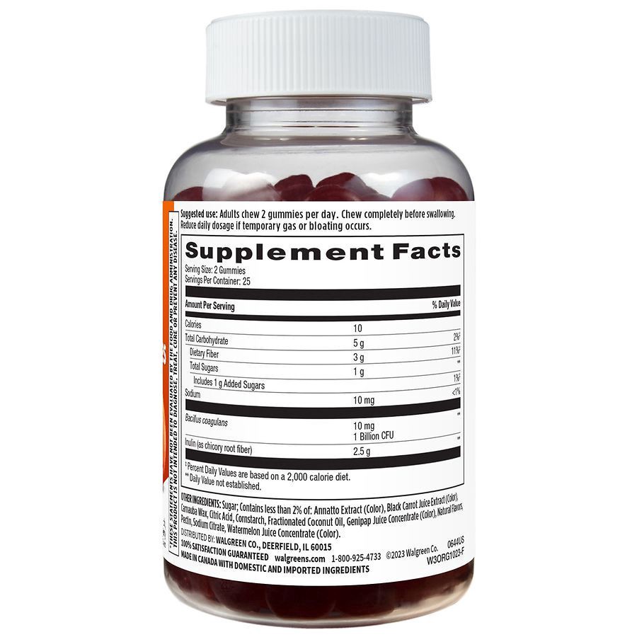 slide 2 of 3, Walgreens Prebiotic & Probiotic Gummies, 50 ct
