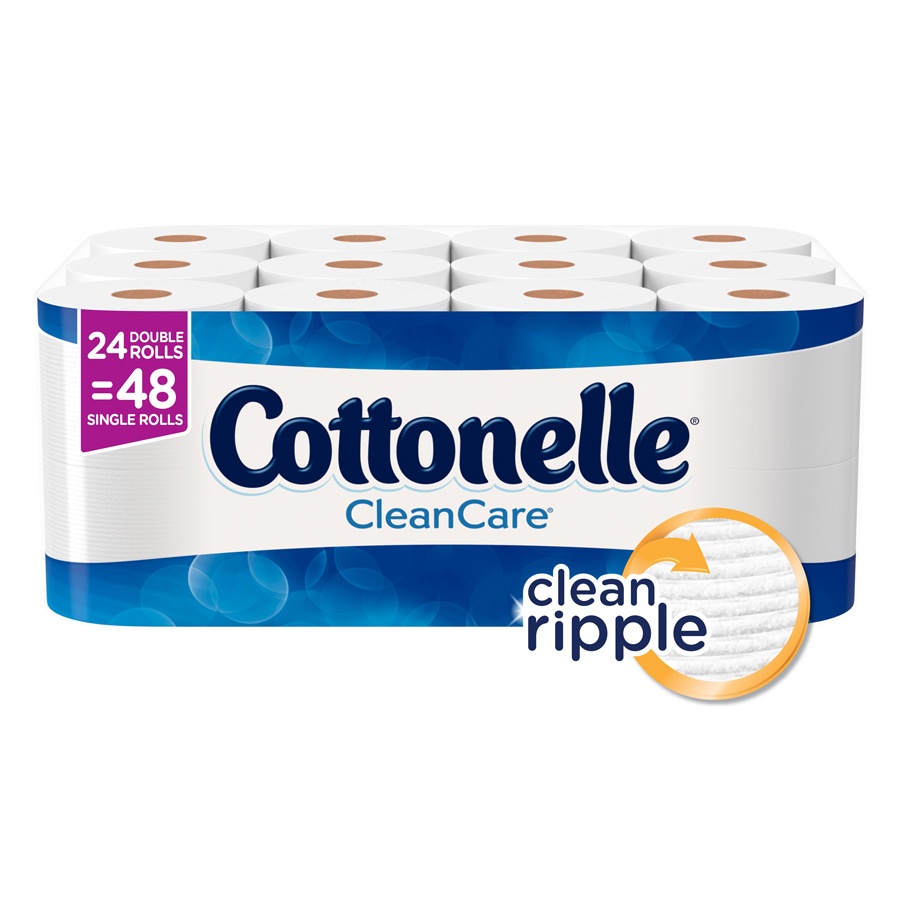 slide 1 of 3, Cottonelle Clean Care Toilet Paper Double Roll, 24 ct