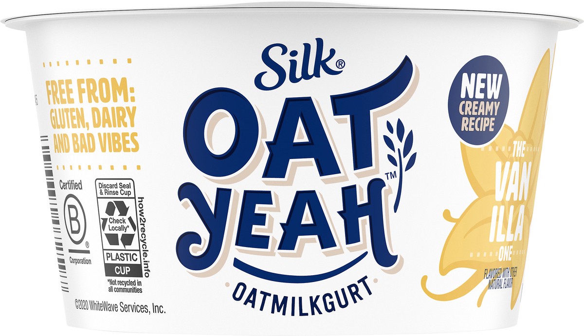 slide 7 of 10, Silk Oat Yeah Oat Milk Dairy-Free Yogurt Alternative, The Vanilla One, Gluten-Free, Vegan, Non-GMO Project Verified, 5.3 oz., 5.3 oz