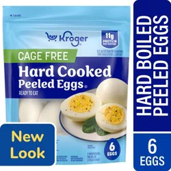 Kroger® Cage Free Hard Cooked Peeled Eggs, 6 ct
