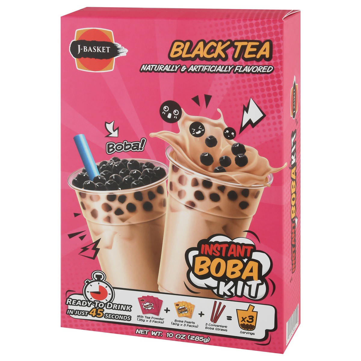 slide 5 of 9, J-Basket Black Tea Instant Boba Kit 10 oz, 3 ct; 10 oz