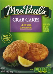 Mrs. Paul's Crunchy Breaded Crab Cakes, 4 Cakes, 11.6 oz