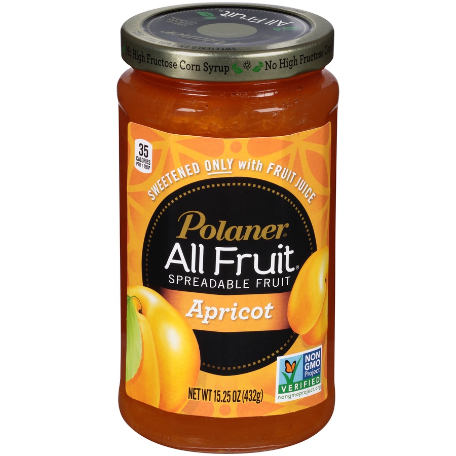 slide 1 of 6, Polaner All Fruit Apricot Spreadable Fruit, 15.25 oz