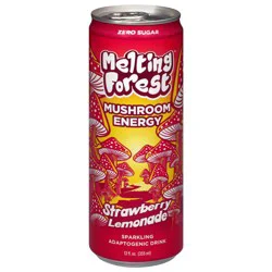 Melting Forest Zero Sugar Mushroom Energy Sparkling Strawberry Lemonade Adaptogenic Drink 12 fl oz