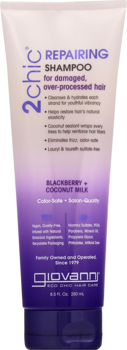 slide 7 of 10, Giovanni 2chic Blackberry & Coconut Milk Ultra-Repair Shampoo, 8.5 oz