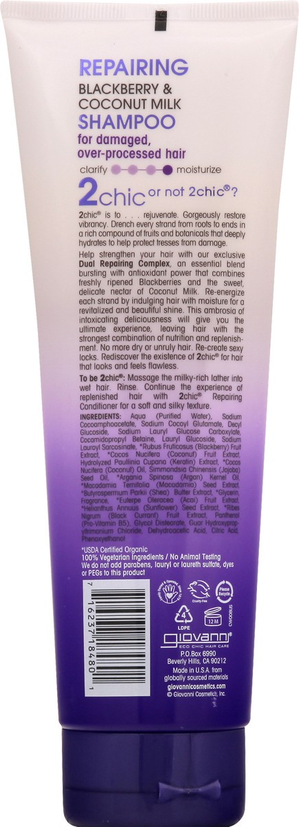 slide 3 of 10, Giovanni 2chic Blackberry & Coconut Milk Ultra-Repair Shampoo, 8.5 oz