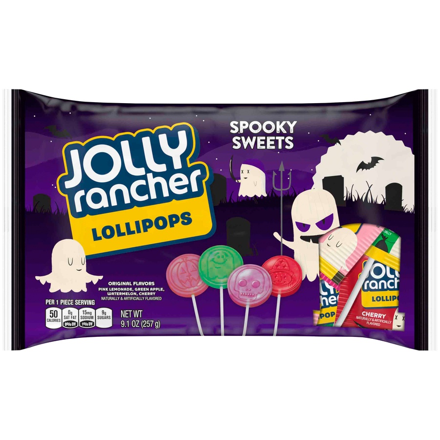 slide 1 of 1, Jolly Rancher Spooky Sweets Lollipops, 9.1 oz