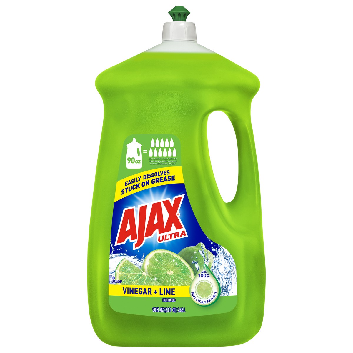 slide 1 of 8, Ajax Ultra Liquid Dish Soap, Vinegar + Lime - 90 Fl. Oz., 90 fl oz