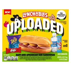 Lunchables Uploaded Ham and American Sub Sandwich Snack Kit, 16.1 oz Box