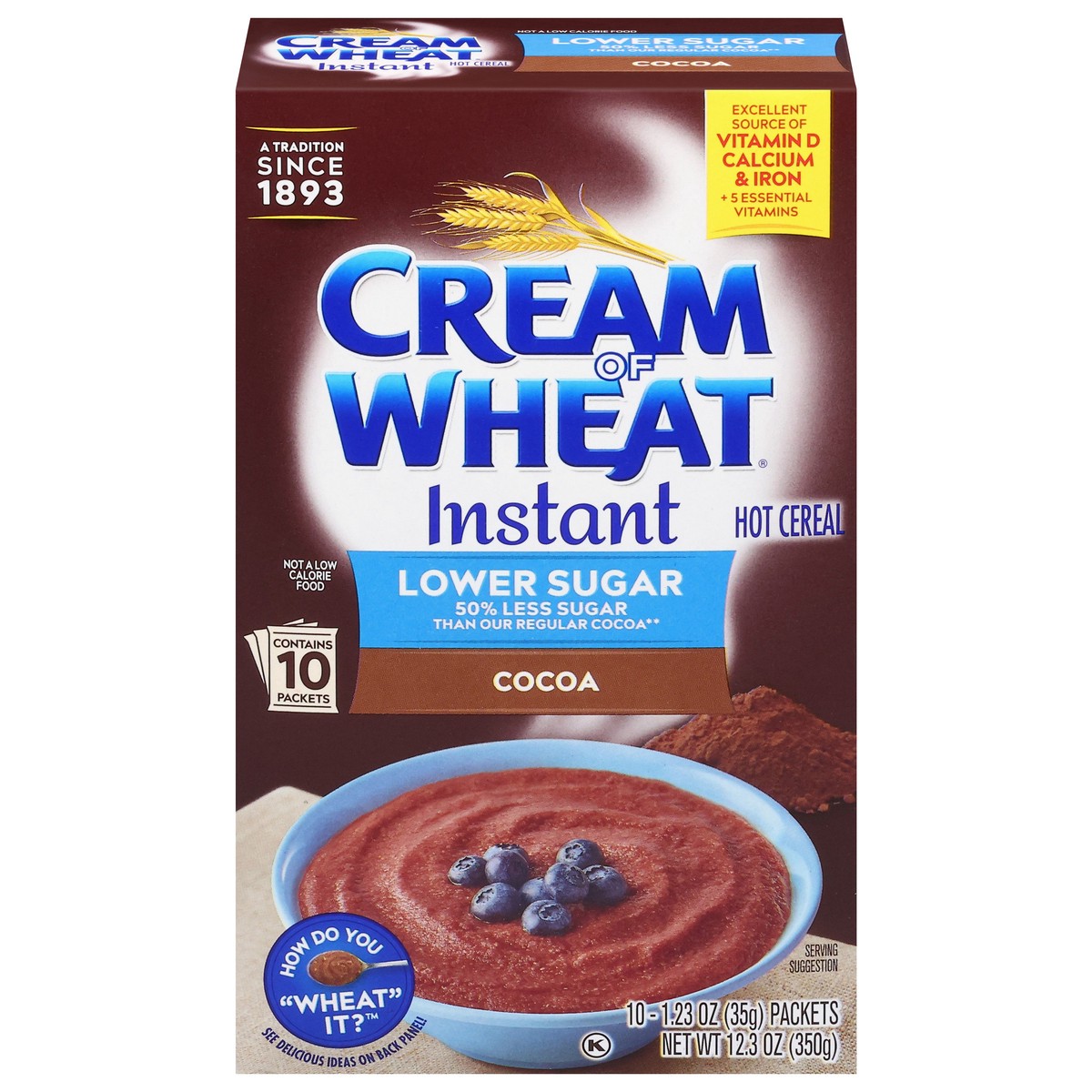 slide 2 of 14, Cream Of Wheat Instant Lower Sugar Cocoa 12.3oz - 12.3 OZ, 12.3 oz
