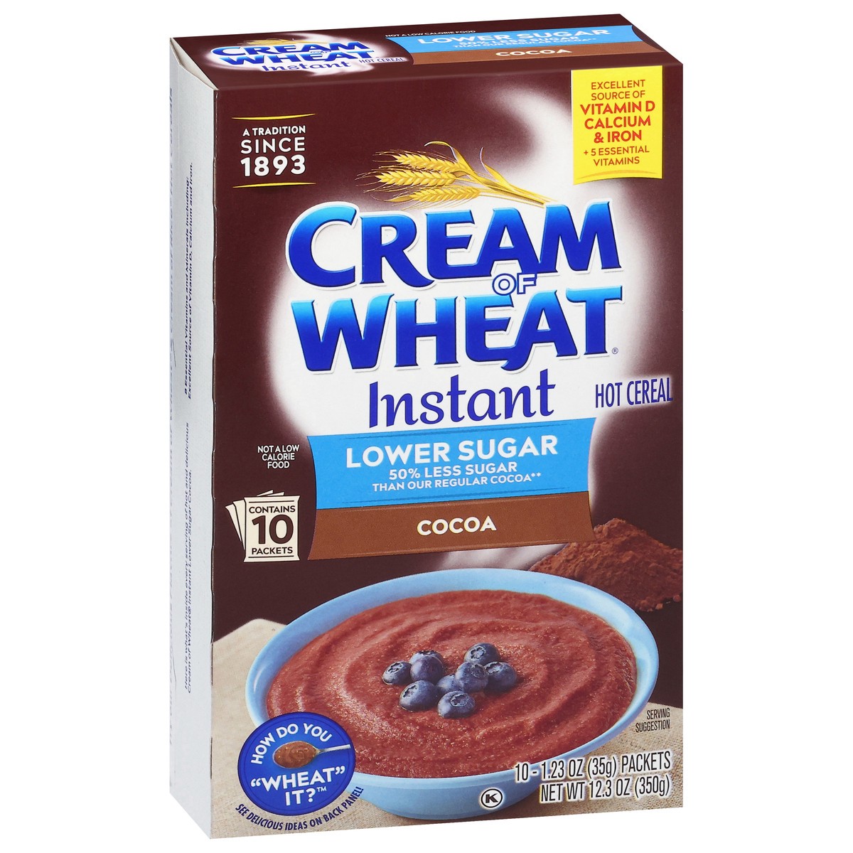 slide 7 of 14, Cream Of Wheat Instant Lower Sugar Cocoa 12.3oz - 12.3 OZ, 12.3 oz