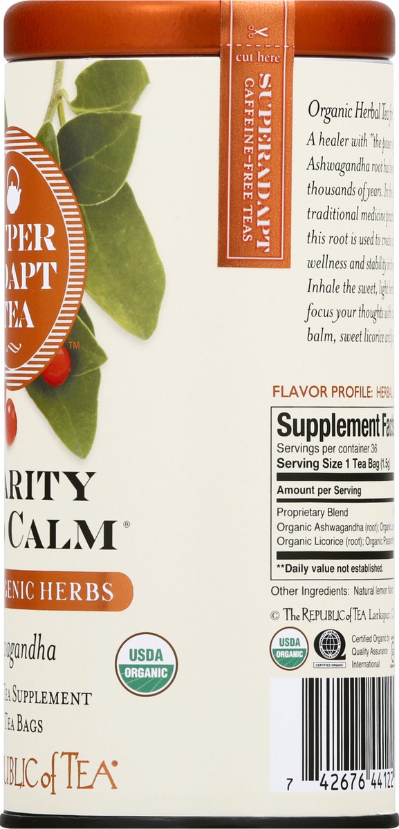 slide 10 of 12, The Republic of Tea SuperAdapt Bags Clarity & Calm Ashwagandha Herbal Tea - 36 ct, 36 ct