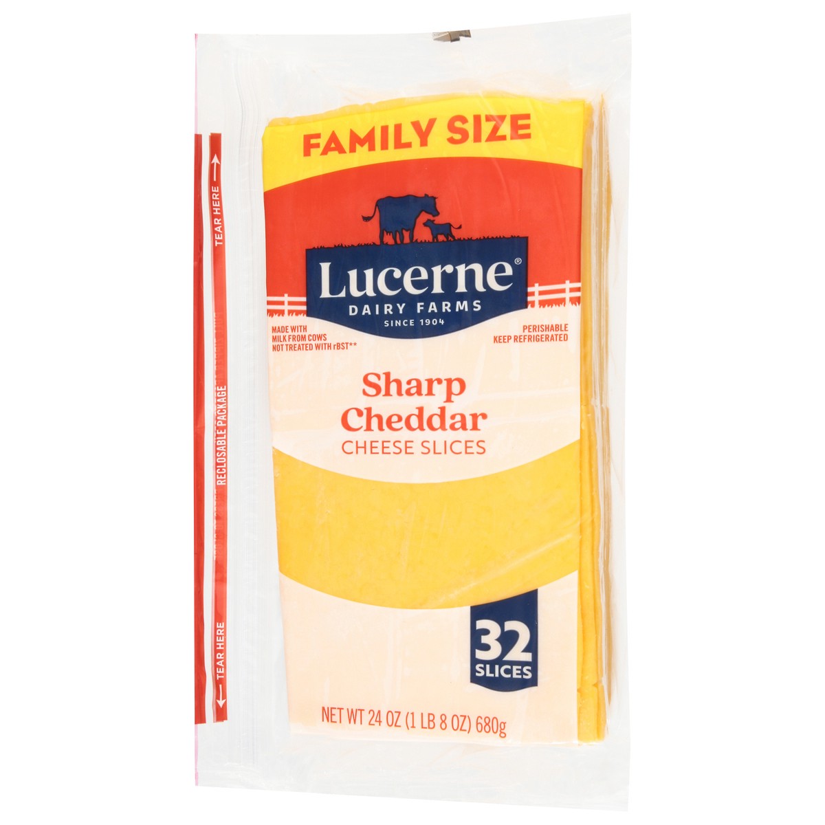 slide 2 of 4, Lucerne Sharp Cheddar Cheese Slices Family Size 24 Oz - 24 OZ, 24 oz