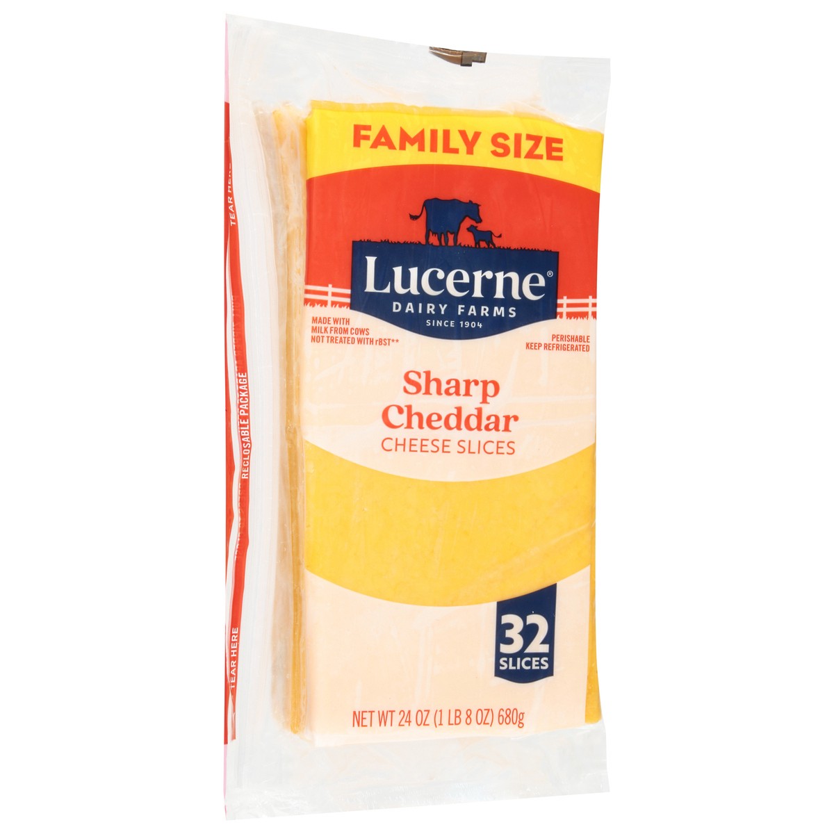 slide 4 of 4, Lucerne Sharp Cheddar Cheese Slices Family Size 24 Oz - 24 OZ, 24 oz