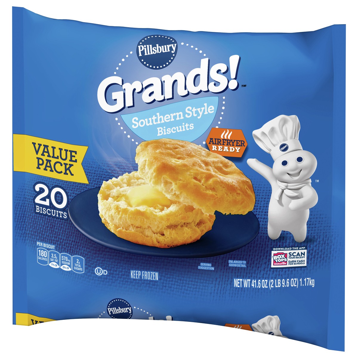 slide 8 of 9, Grands! Southern Style Frozen Breakfast Biscuits, Value Pack, 20 ct., 41.6 oz, 20 ct