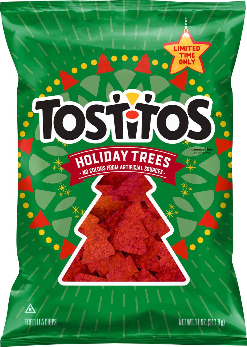 slide 2 of 3, Tostitos Tortilla Chips Red Holiday Trees 11 Oz, 11 oz