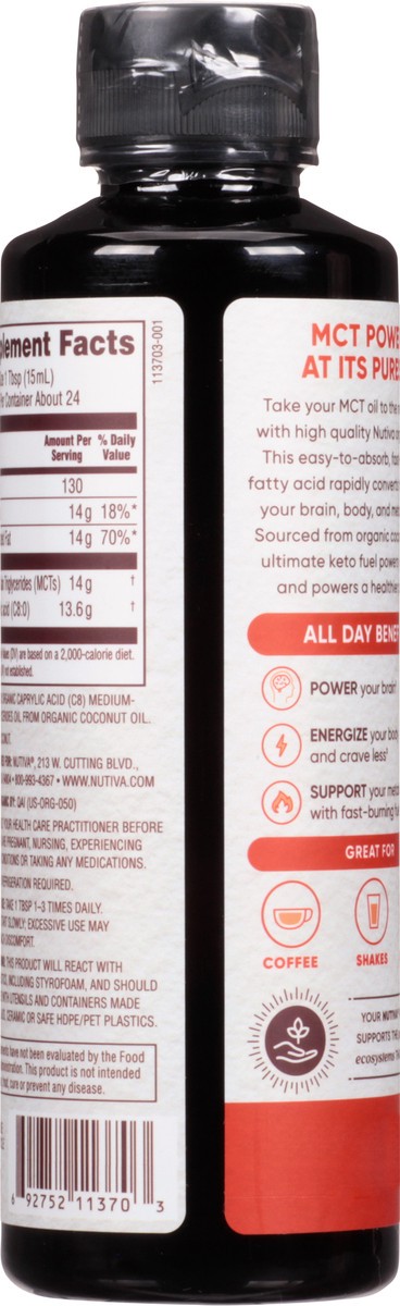 slide 4 of 13, Nutiva C8 Organic MCT Oil 12 fl oz, 12 fl oz
