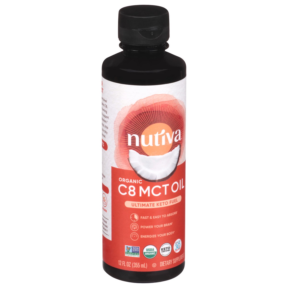 slide 7 of 13, Nutiva C8 Organic MCT Oil 12 fl oz, 12 fl oz