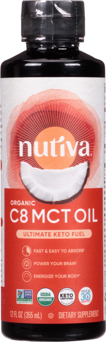 slide 1 of 13, Nutiva C8 Organic MCT Oil 12 fl oz, 12 fl oz