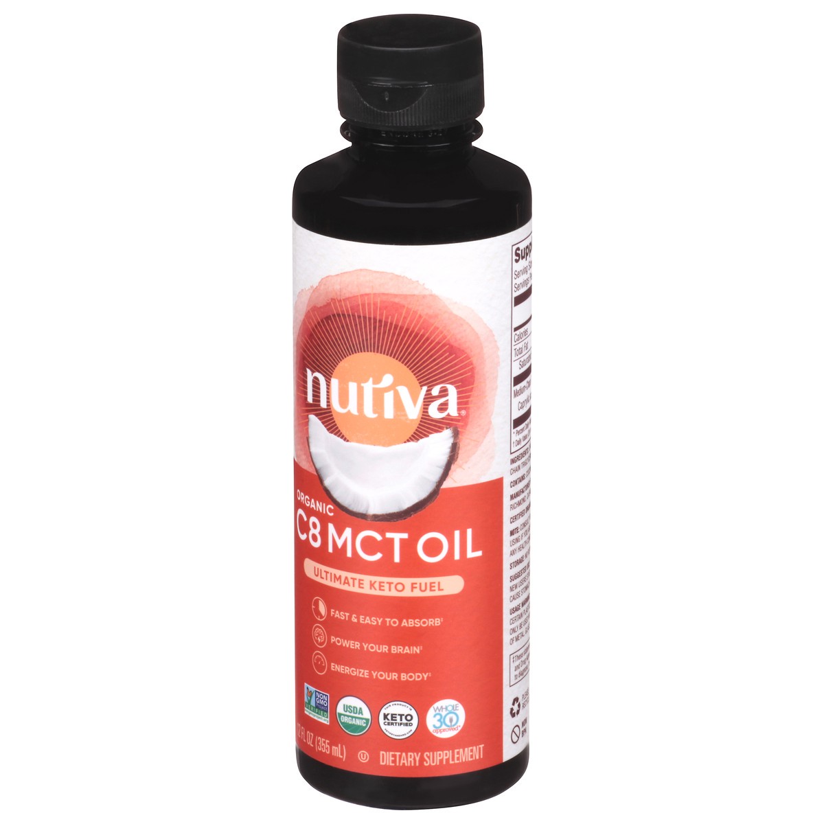 slide 10 of 13, Nutiva C8 Organic MCT Oil 12 fl oz, 12 fl oz