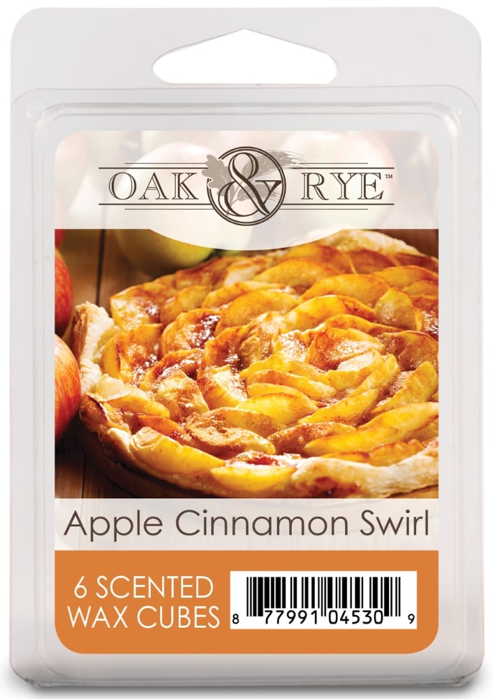 slide 1 of 1, Oak & Rye Apple Cinnamon Swirl Wax Cubes - 6 Pack, 1 ct