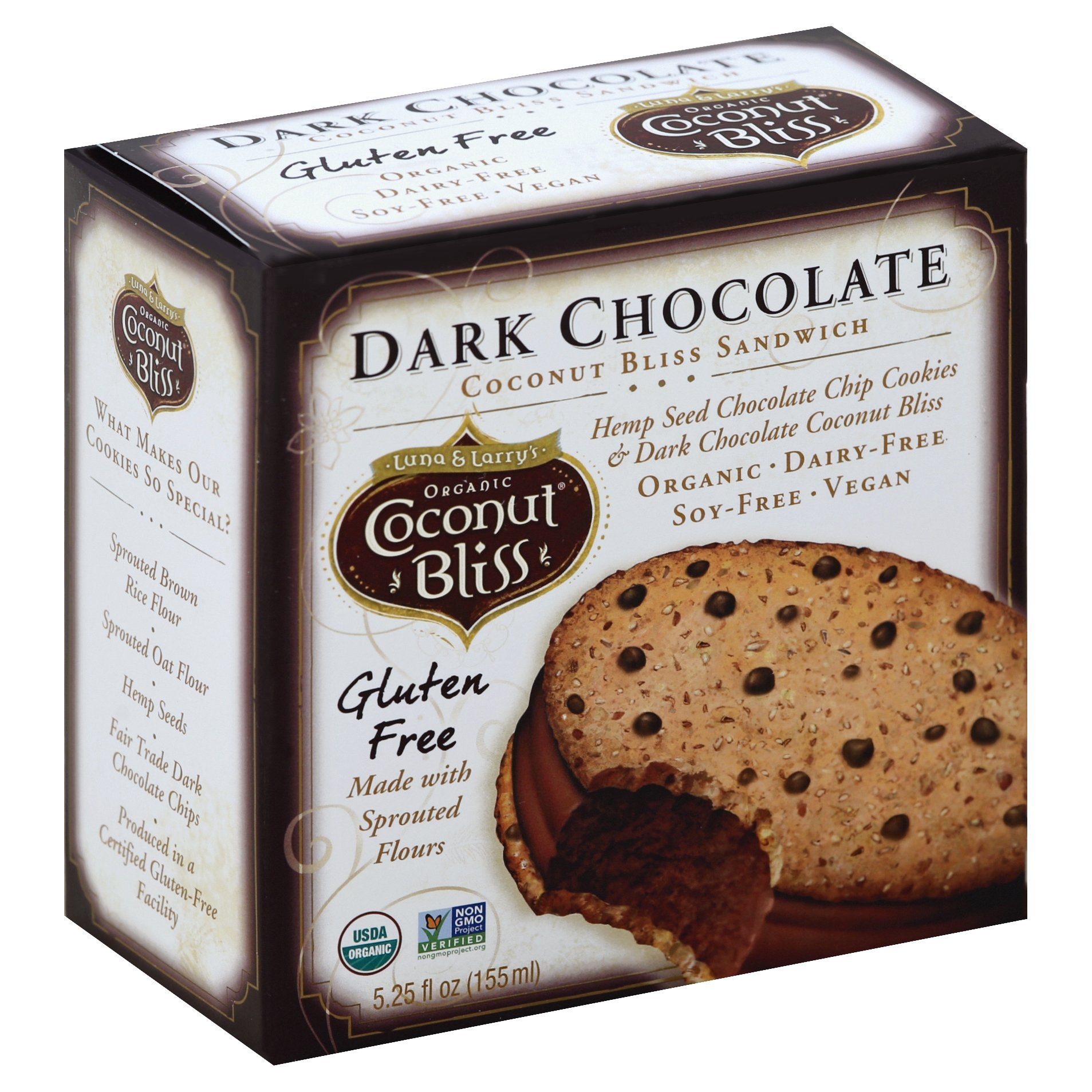 slide 1 of 1, Luna & Larry's Dark Chocolate Coconut Sandwich, 5.25 oz