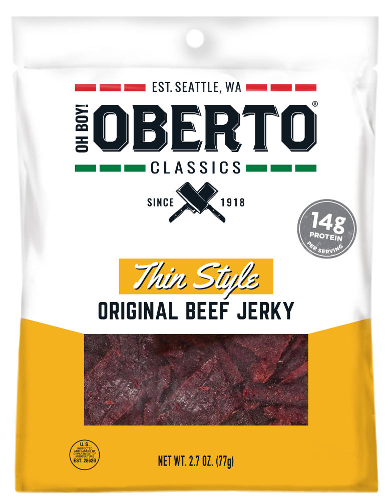 slide 1 of 1, Oberto Thin Original Beef Jerky, 2.7 oz