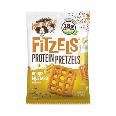 slide 1 of 4, Lenny & Larry's Fitzels Protein Boujie Mustard Seasoned Pretzels 3 oz, 3 oz