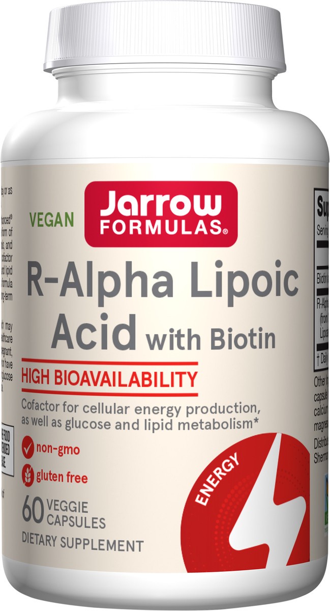 slide 2 of 4, Jarrow Formulas R-Alpha Lipoic Acid 100 mg with Biotin 150 mcg - 60 Servings (Capsules) - High Bioavailability - Antioxidant Support - Glucose & Lipid Metabolism - Dietary Supplement - Vegan, 60 ct