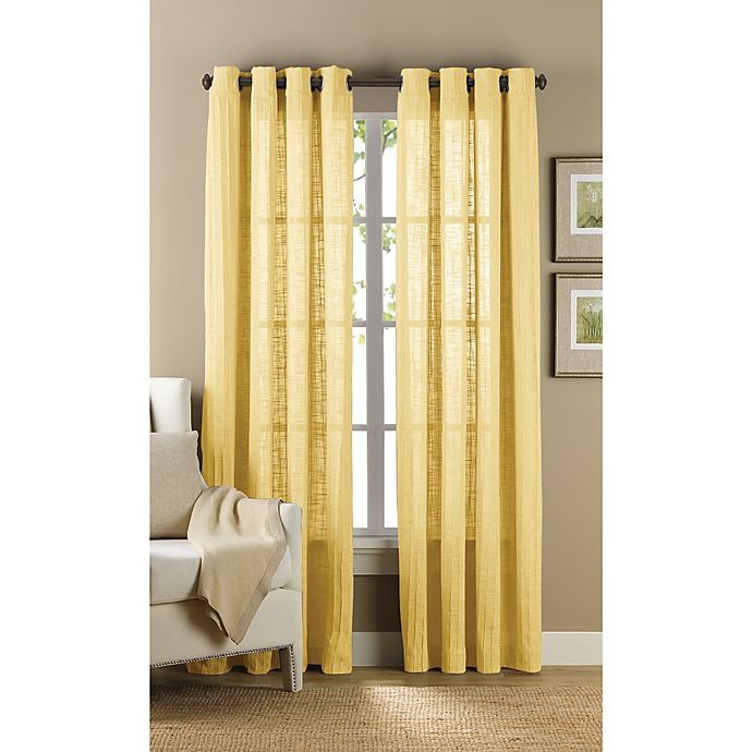 slide 1 of 1, B. Smith Origami Grommet Window Curtain Panel - Yellow, 108 in