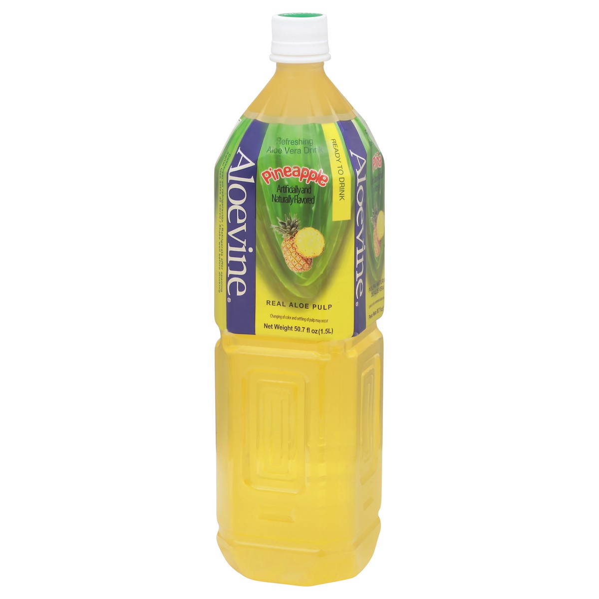 slide 4 of 10, Aloevine Aloe Vera Drink Pineapple, 1.5 liter