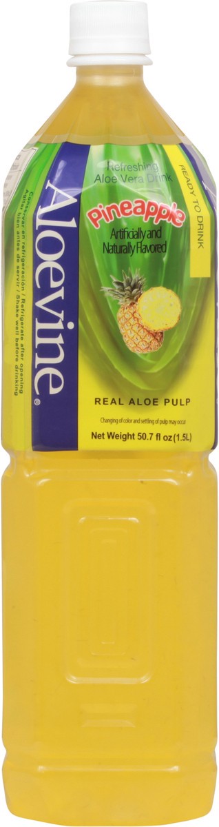 slide 5 of 10, Aloevine Aloe Vera Drink Pineapple, 1.5 liter