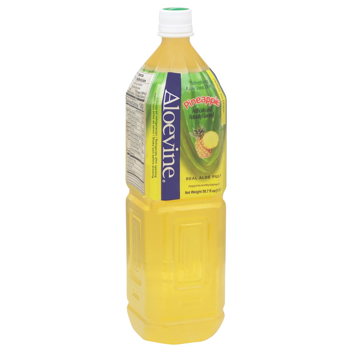 slide 6 of 10, Aloevine Aloe Vera Drink Pineapple, 1.5 liter