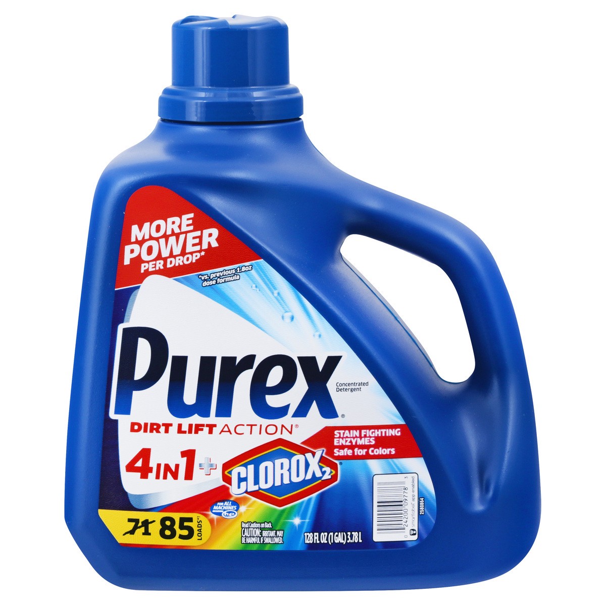 slide 3 of 11, Purex + Clorox 2 4 in 1 Detergent 128 oz, 128 oz