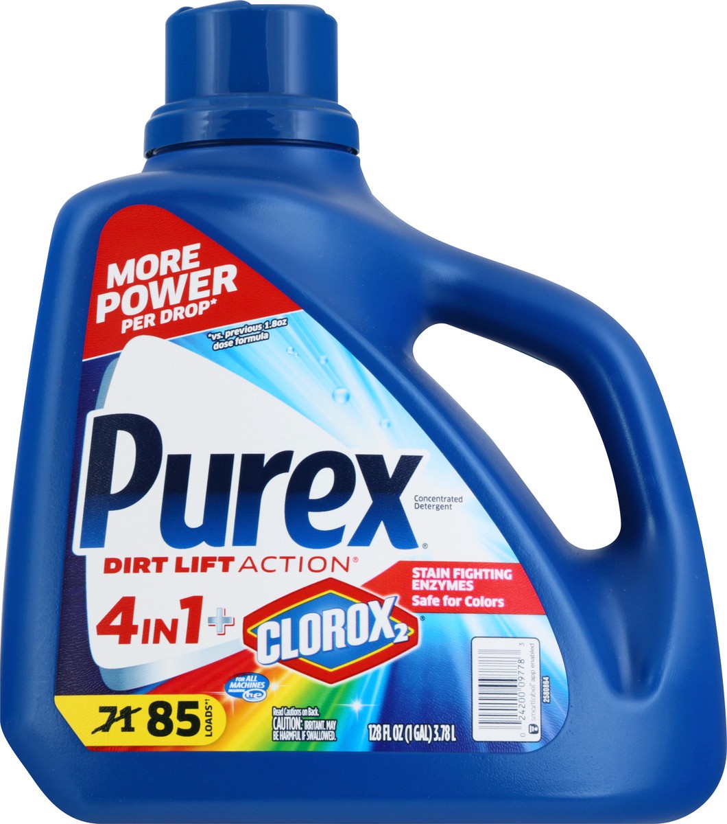 slide 8 of 11, Purex + Clorox 2 4 in 1 Detergent 128 oz, 128 oz