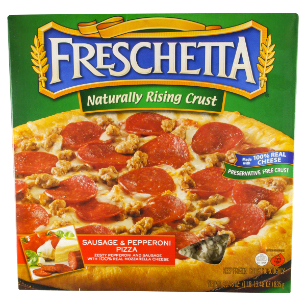 slide 1 of 5, Freschetta Naturally Rising Crust Sausage & Pepperoni Pizza, 29 oz
