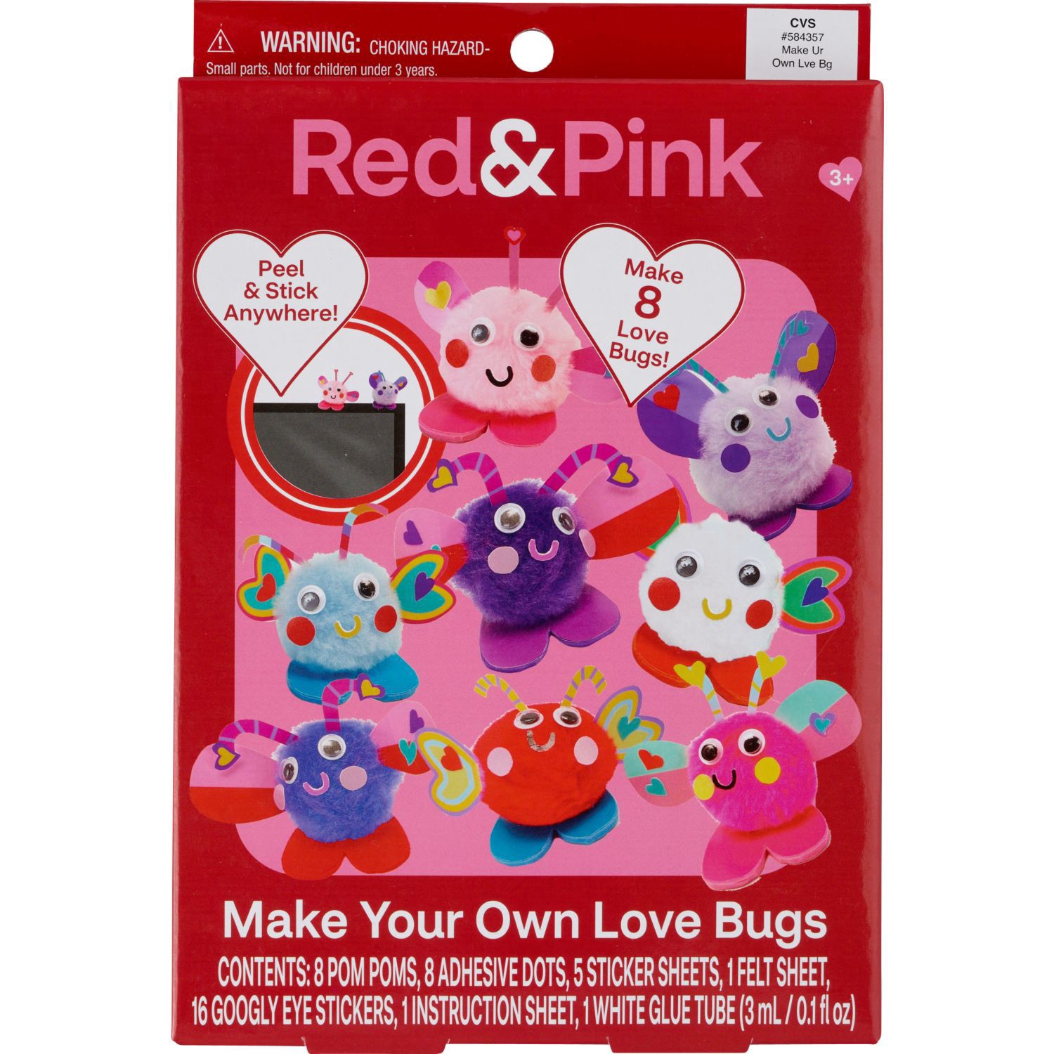 slide 1 of 1, RED AND PINK Make Your Own Love Bugs, 1 ct