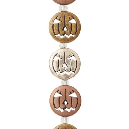 slide 1 of 3, Multicolor Metal Pumpkin Beads, 16mm By Bead Landing, 16mm