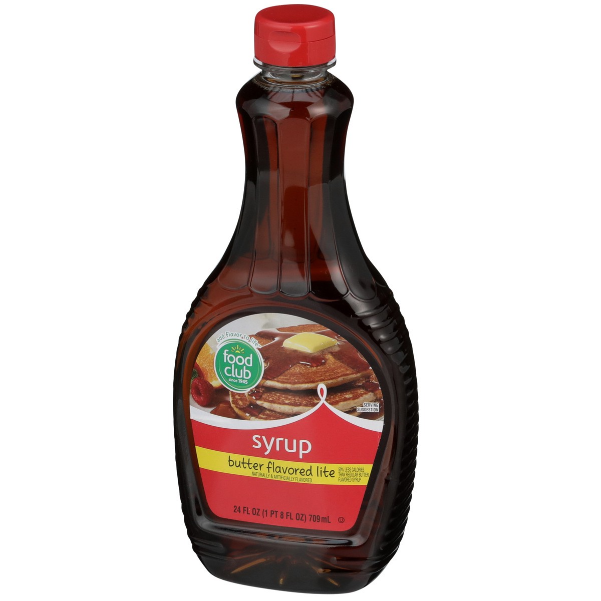 slide 3 of 9, Food Club Butter Flavored Lite Syrup, 24 oz