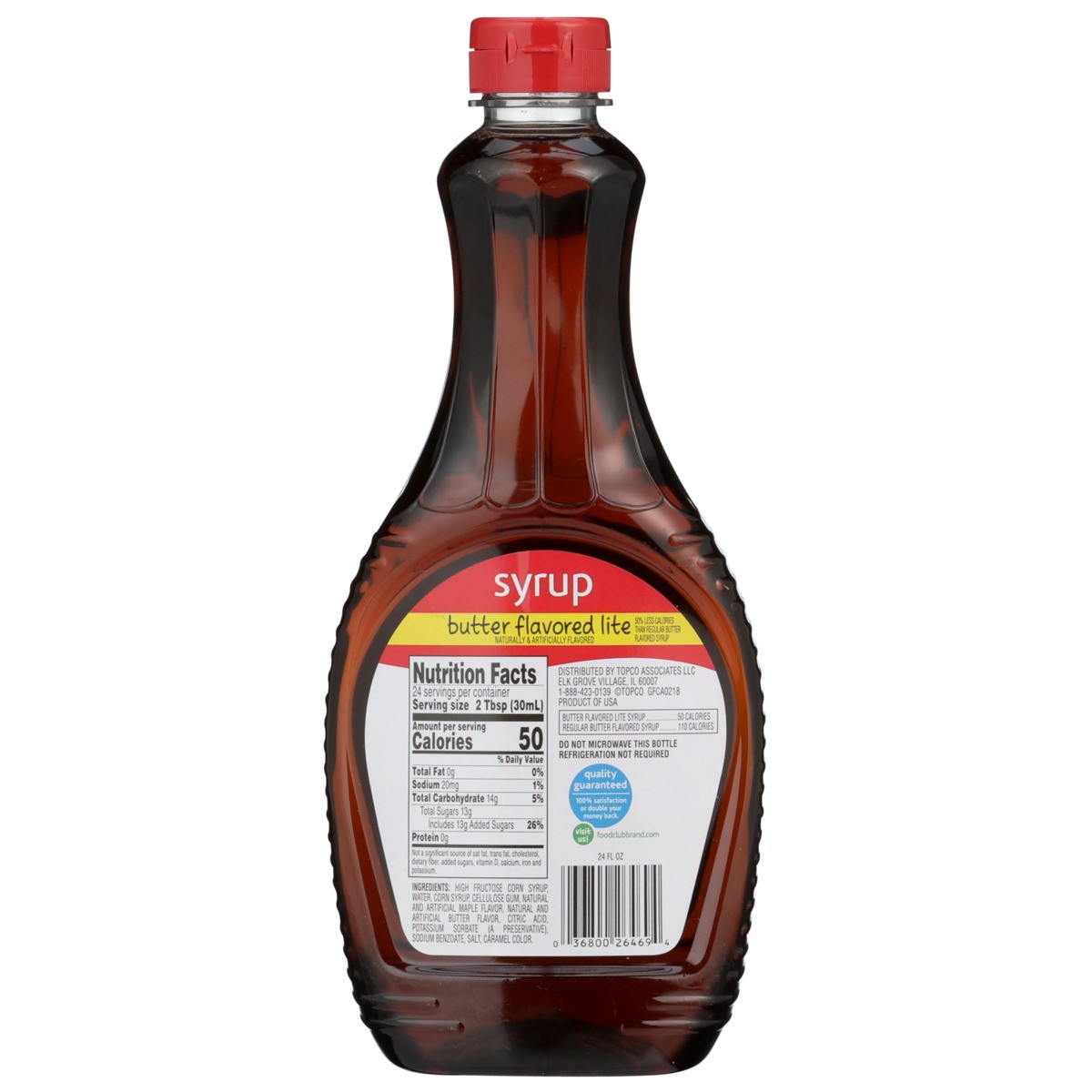 slide 9 of 9, Food Club Butter Flavored Lite Syrup, 24 oz