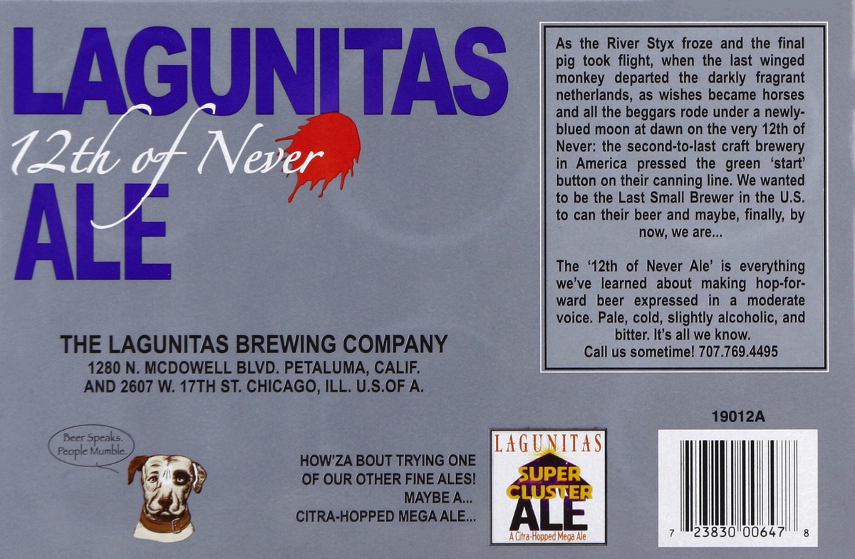 slide 4 of 6, Lagunitas Ale, 12th of Never, 6-Pack, 6 ct; 12 oz
