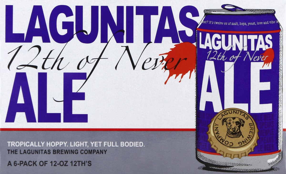 slide 5 of 6, Lagunitas Ale, 12th of Never, 6-Pack, 6 ct; 12 oz