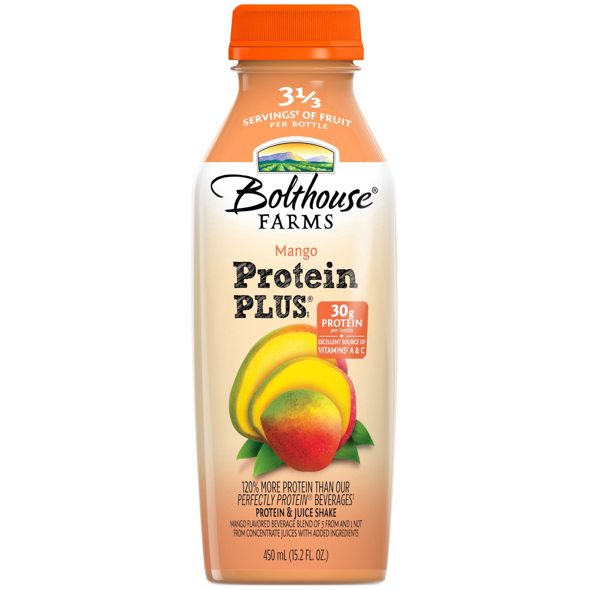 slide 1 of 5, Bolthouse Farms Mango Protein PlusShake, 15.2 fl oz