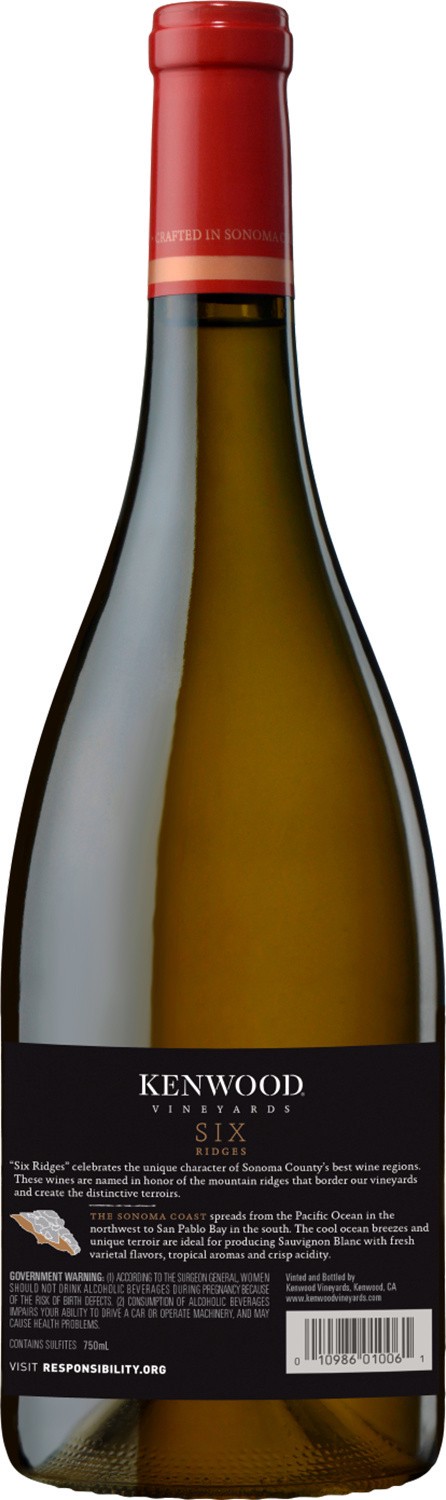 slide 4 of 8, Kenwood Six Ridges Sauvignon Blanc 750mL Bottle, 750 ml