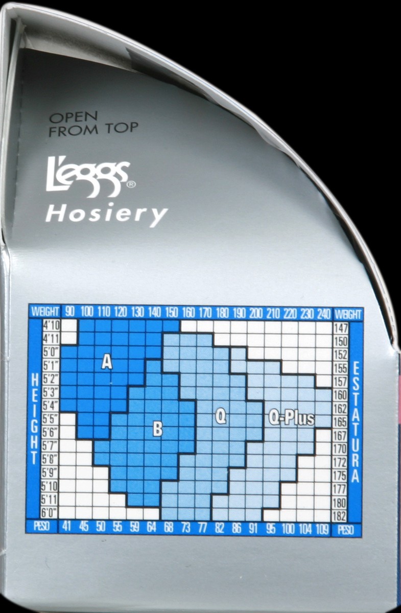 slide 4 of 6, L'eggs Sheer Energy Control Top No-Roll Waistband Medium Support Leg Pantyhose Jet Black Size B, 1 ct